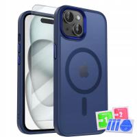 Etui pancerne do iPhone 15 do Magsafe, matowe + szkło 9H