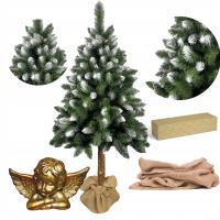 РОЖДЕСТВЕНСКАЯ ЕЛКА ИСКУССТВЕННАЯ 160 СМ НА СТВОЛЕ КРАСИВАЯ СОСНА АЛМАЗНАЯ ПЛОТНАЯ СНЕЖНАЯ