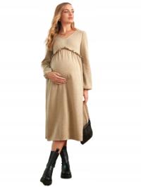 SHEIN SUKIENKA BEŻOWA Z DŁUGIM RĘKAWEM 44 ŁOU