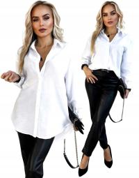 Элегантная гладкая женская рубашка стильная модная негабаритная пуговица