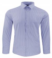 Koszula dziecięca długi rękaw niebieska w prążki paski 33 koł. 140 wzrost