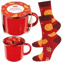 SOXO skarpetki damskie grzaniec + kubek 2pak prezent na święta 35-40