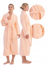 Женский банный халат из хлопка и махровой ткани с карманами, теплый Vienetta