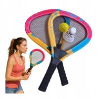 PALETKI DO BADMINTONA RAKIETKI MIĘKKA PIŁKA I LOTKA TENIS ZESTAW DO GRY