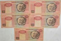 4.db.Zest.Angola, Banknoty szt.5, St.3+, 4+