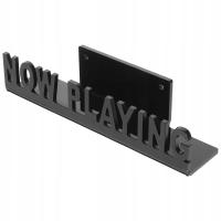 CZARNA AKRYLOWA PŁYWAJĄCA PÓŁKA NA PŁYTY WINYLOWE UCHWYT ŚCIENNY STOJAK DO PRZECHOWYWANIA