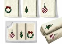 Zestaw 3 szt ręczniczków ŚWIĄTECZNYCH Z HAFTEM prezent PRODUKT POLSKI KONEY