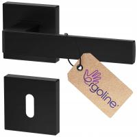 Черная дверная ручка ERGO с усилителем набор для ключа комнаты розетки бесплатно!