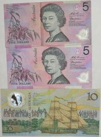 7.ha.Zest.Australia, Banknoty szt.3, St.3+