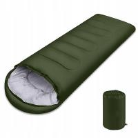 ŚPIWÓR TURYSTYCZNY NA BIWAK OBÓZ ZIELONY TERMICZNY CIEPŁY POKROWIEC