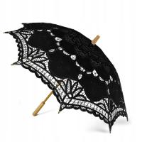 Классический черный кружевной свадебный зонтик