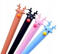 Długopisy świąteczne RENIFERY na ŚWIĘTA mikołajki ŁOŚ jeleń cienkopisy zima