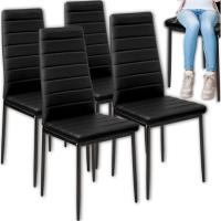 4 СТУЛЬЯ ЧЕРНЫЕ С ОБИВКОЙ СТУЛ, ГОСТИНАЯ
