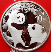 Chińska Panda 1 uncja Srebro AG 999 1oz - 2021