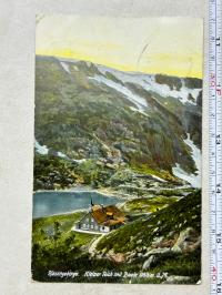 (992)Pocztówka- Karkonosze - schronisko Samotnia nad małym Stawem z 1909r