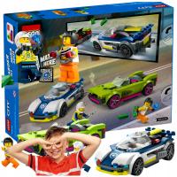 ZESTAW LEGO CITY RADIOWÓZ MUSCLE CAR 2 AUTA POŚCIG KLOCKI DLA CHŁOPCÓW