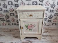 DREWNIANA MALOWANA SZAFKA RÓŻE SHABBY CHIC