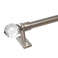 MINI KARNISZ zazdrostka z kryształkiem 40 cm ROZSUWANY do 60 cm srebrny SAT