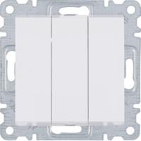 HAGER lumina Łącznik 3-klawiszowy, 3-biegunowy, biały WL0070