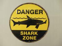 PLAKAT METALOWY szyld DANGER SHARK