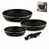 ZESTAW PATELNI Z ODPINANĄ RĄCZKĄ 20/24/28 cm Spinel Black KonigHOFFER