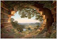 FOTOTAPETA 3D DRZEWO BIBLIOTEKA SYPIALNIA SALON TAPETA FLIZELINA 150x105