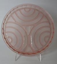 ANK PRL STARA SZKLANA PATERA RÓŻOWE SZKŁO ROZALINOWE