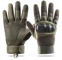 RĘKAWICZKI TAKTYCZNE BOJOWE MILITARNE SURVIVAL OCHRONNE DOTYKOWE KHAKI - L