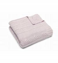 Pulp Kocyk Bambusowy Warkocz Różowy, tkany