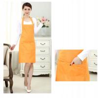 ŻÓŁTY FARTUCH SZYJĘ WODOODPORNY Z DUŻĄ KIESZENIĄ DO