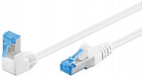 Kabel kątowy parchcord S/FTP kat.6A biały, 5m
