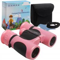 RÓŻOWA LORNETKA JUNIOR DLA DZIECI DO OBSERWACJI SZKLANA OPTYKA DZIEŃ NOC