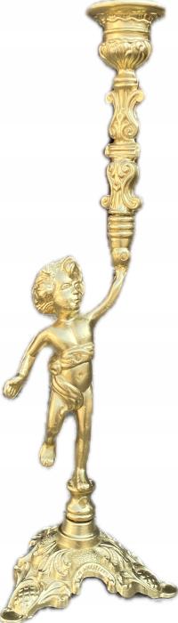 figuralny ŚWIECZNIK mosiądz ITALY