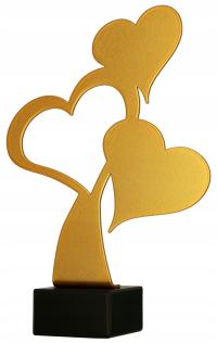 metalowa statuetka, serca, podziękowanie, wysoka jakość, 21 cm