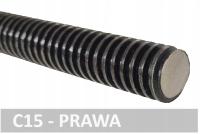 Tr 24x5 Śruba trapezowa Ck15, L=1000mm - PRAWA