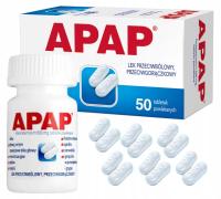 APAP 500 mg 50 tabletek w słoiczku Ból Gorączka
