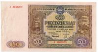 Banknot, Polska 50 złotych 1946 stan 2-