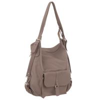CAPPUCCINO TOREBKA PLECAK SKÓRA NATURALNA TAUPE worek torba SHOPPER