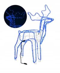 RENIFER LED ŚWIECĄCY OZDOBA ŚWIĄTECZNA STOJĄCY WYSOKI XXL BARWA NIEBIESKA