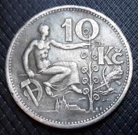 Czechosłowacja , 10 Koron 1933 , kopia platerowana srebrem