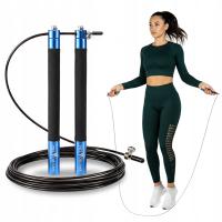 SKAKANKA REGULOWANA BOKSERSKA ALUMINIOWA Z ŁOŻYSKAMI STALOWA LINKA FITNESS