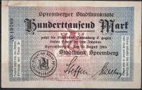 Notgeld Spremberger 100 tys. MK 20. 08.1923 r.