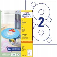 Etykiety na płyty CD/DVD Avery Zweckform 117mm 100 arkuszy biały