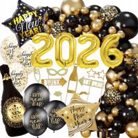 ŚCIANKA DEKORACJE BALONY NA SYLWESTRA SYLWESTER 2026 OZDOBY SYLWESTROWE