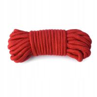 SZNUR DO KRĘPOWANIA BDSM CZERWONA LINA DO WIĄZANIA BAWEŁNIANA LINKA 10M