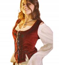 Средневековый женский жилет красный LARP M