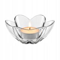 Świecznik Pojemnik NA TEALIGHT Świecę Dekoracja OZDOBA Kwiat POLSKIE SZKŁO