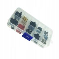 1 ZESTAW ŚRUB Z ŁBEM STOŻKOWYM, NAKRĘTKA RADEŁKOWANA, PODKŁADKA, ŚRUBA, SŁUPEK