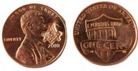 1 cent USA (2010) - Abraham Lincoln Mennica Philadelphia Masonic Symbol