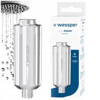 Filtr prysznicowy do twardej wody pod prysznic Aqua Chrom Srebrny